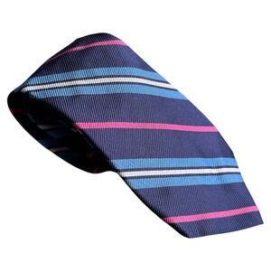Lauren Ralph Lauren Mens Necktie Blue Pink‎ Stripe Career Business Casual